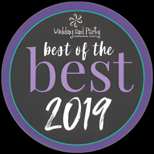 Circular badge with "Best of the Best 2019" in white and purple text on a dark gray background.