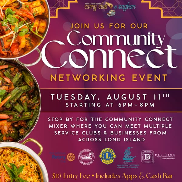 Curry Club @ Saghar event flyer with three bowls of Indian food and event details.